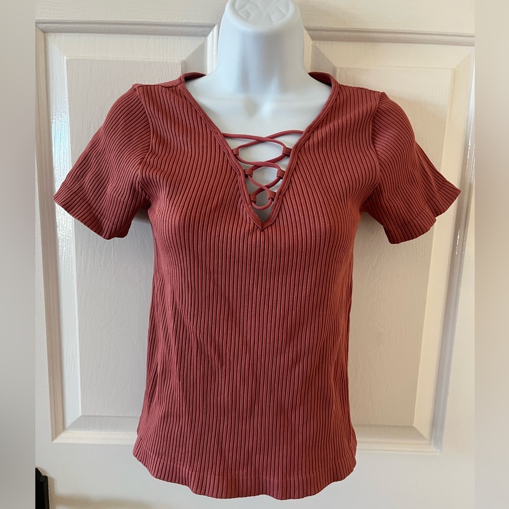 Short sleeved shirt mauve colored active basic S/M